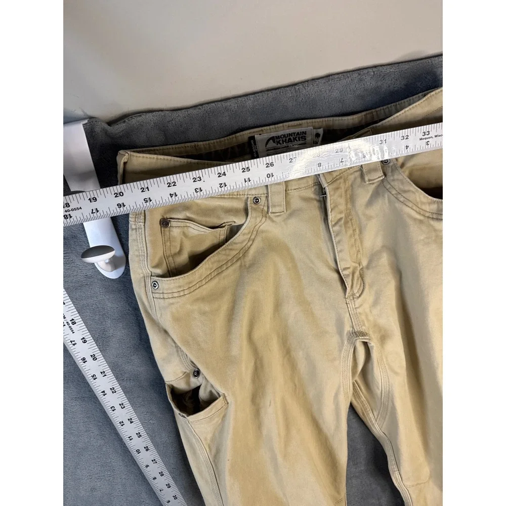 Mountain Khakis Camber 105 Pants Mens 33x32 Classic Fit Khaki Tan Canvas Utility